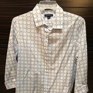 Blue and white button up